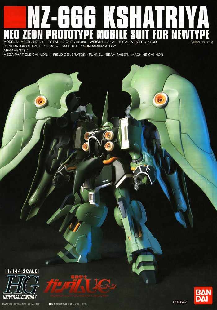 HGUC 1/144 NZ-666 Kshatriya #099 Neo Zeon Prototype Mobile Suit For Newtype